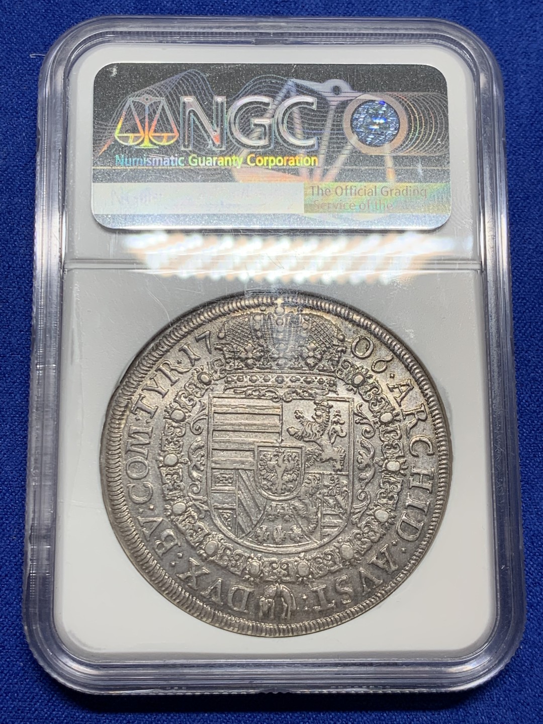 欢迎参加《竞宝斋》五一特拍-第161场-周日，周一 2场 NGC-AU58 1706年神圣罗马帝国 约瑟夫一世 泰勒大银币 细节出色 包浆完美