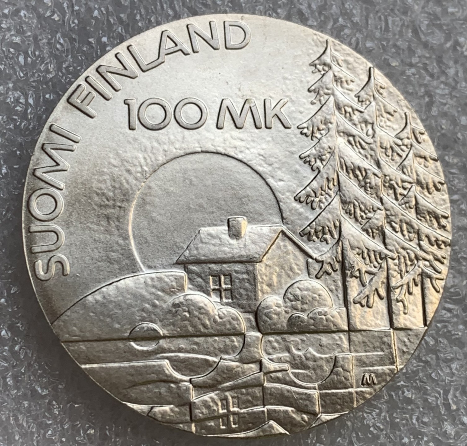 瓶子🏺第89期拍卖会 芬兰 1990年100马克纪念银币 残疾退伍军人组织50年 北欧旖旎风光