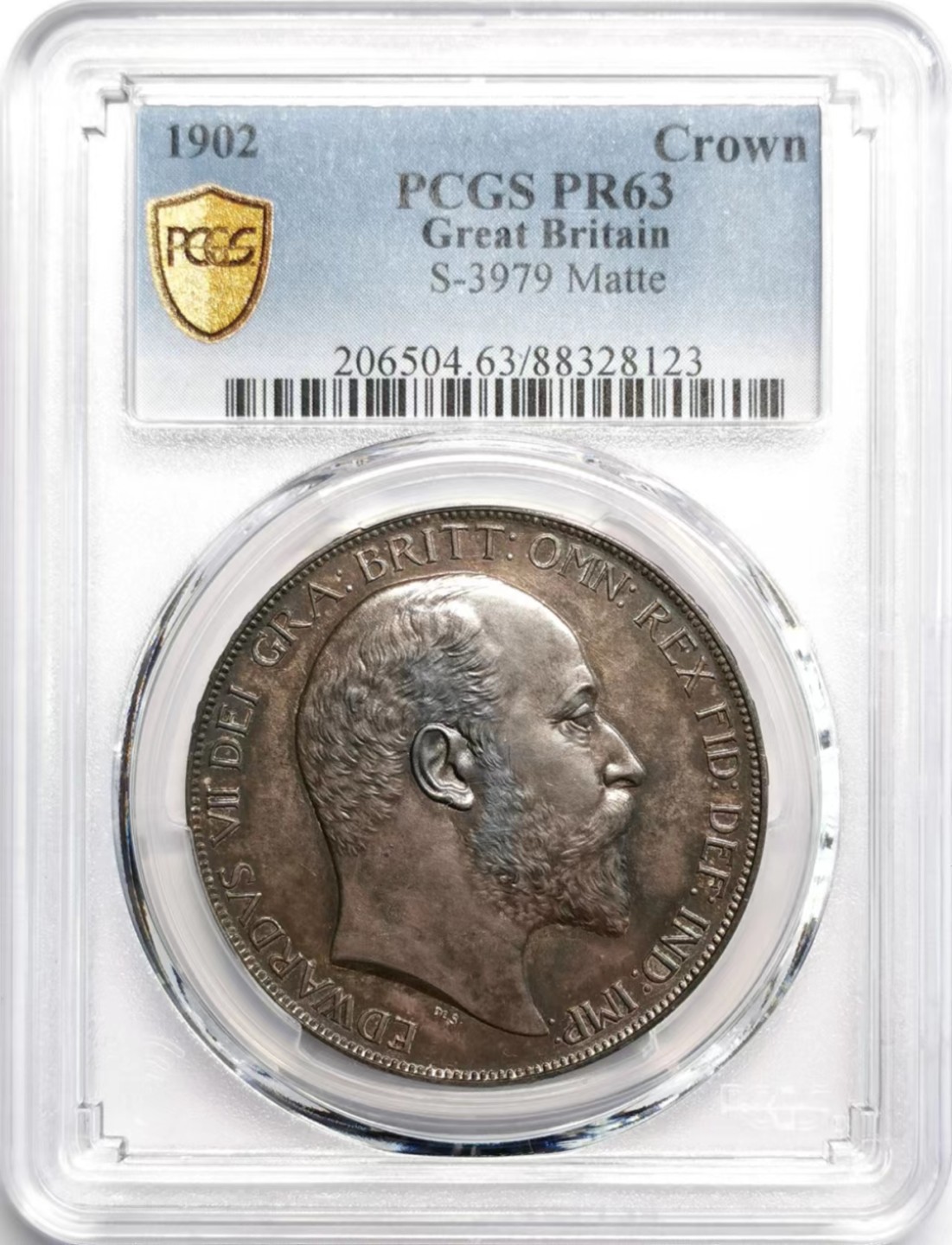 凡希社世界钱币微拍第二百三十七期 荐！1902英国爱七马剑精铸PCGS-PR63深色五彩收藏级！