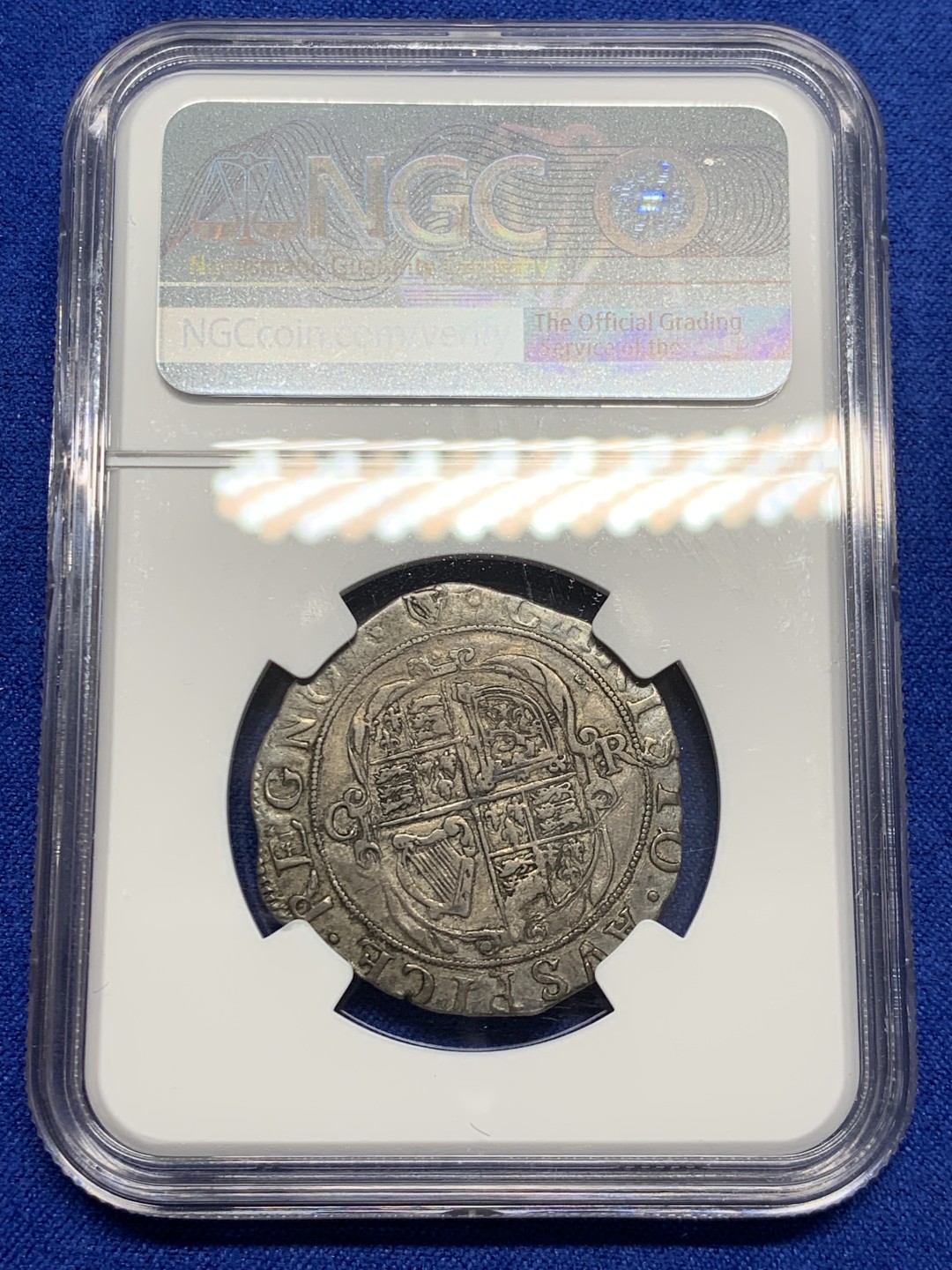 欢迎参加《竞宝斋》五一特拍-第161场-周日，周一 2场 亚军分 NGC-XF40 英格兰1632年 查理斯一世 1先令银币 少见品种