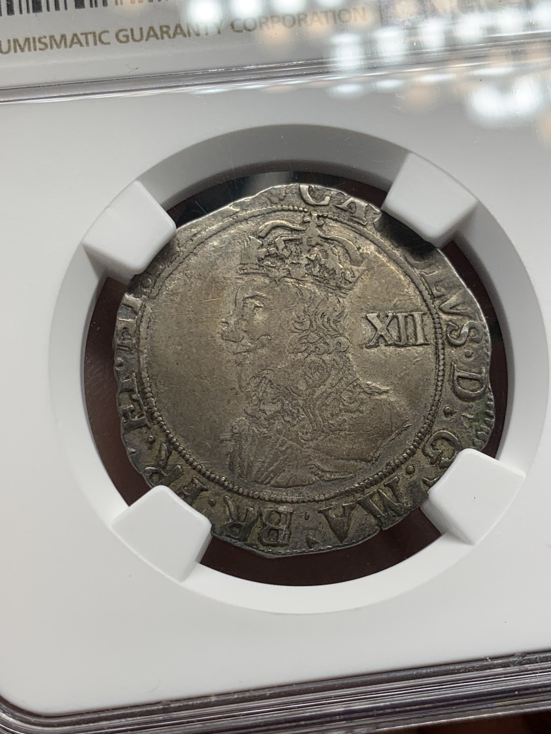 欢迎参加《竞宝斋》五一特拍-第161场-周日，周一 2场 亚军分 NGC-XF40 英格兰1632年 查理斯一世 1先令银币 少见品种