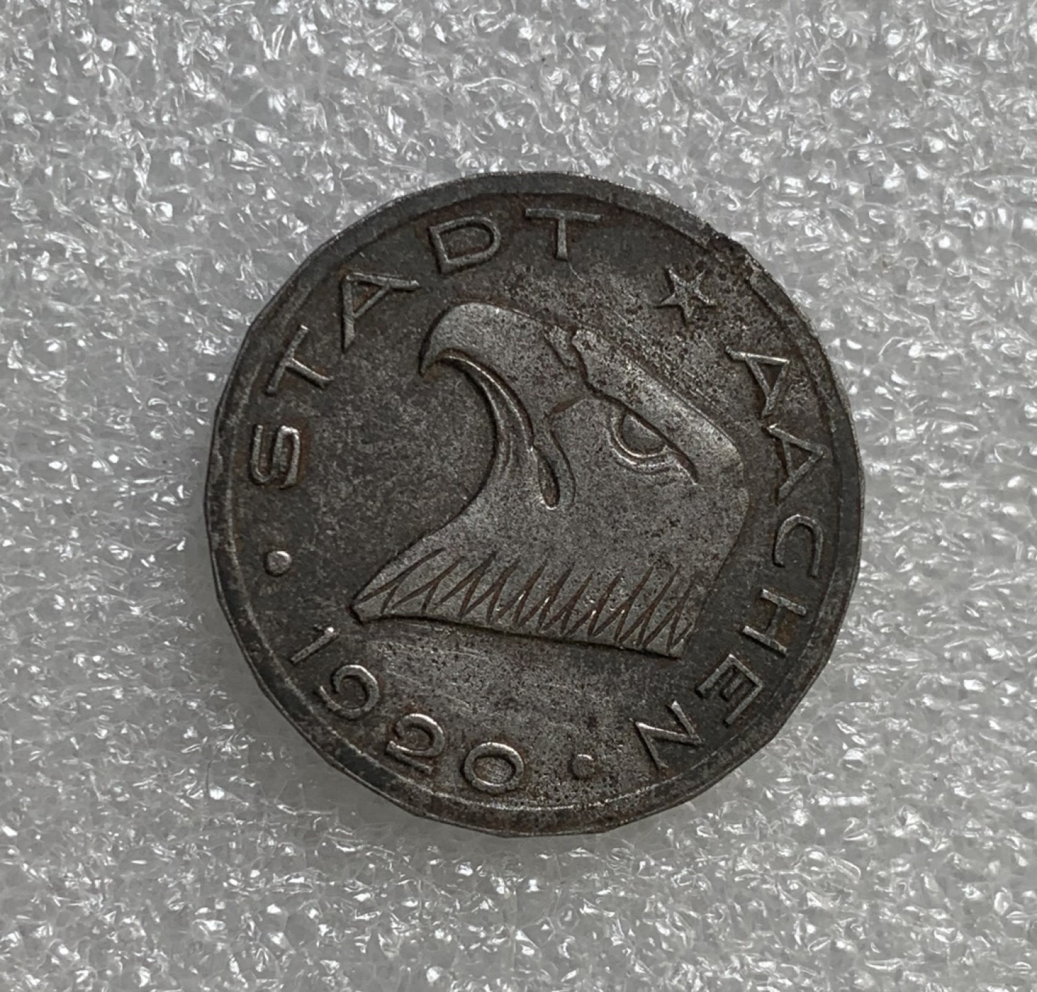 瓶子🏺第89期拍卖会 德国亚堔1920年鹰头徽记50芬尼硬币