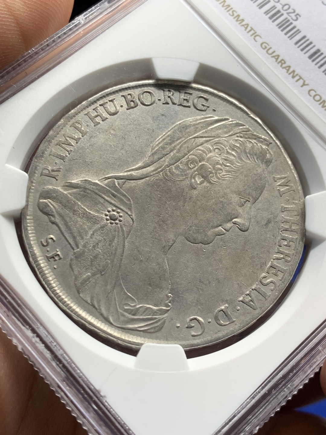 欢迎参加《竞宝斋》五一特拍-第161场-周日，周一 2场 NGC-AU58 1780 奥地利 大奶妈1泰勒银币，1817-33年威尼斯版银币，唯一亚军，原味性价比高