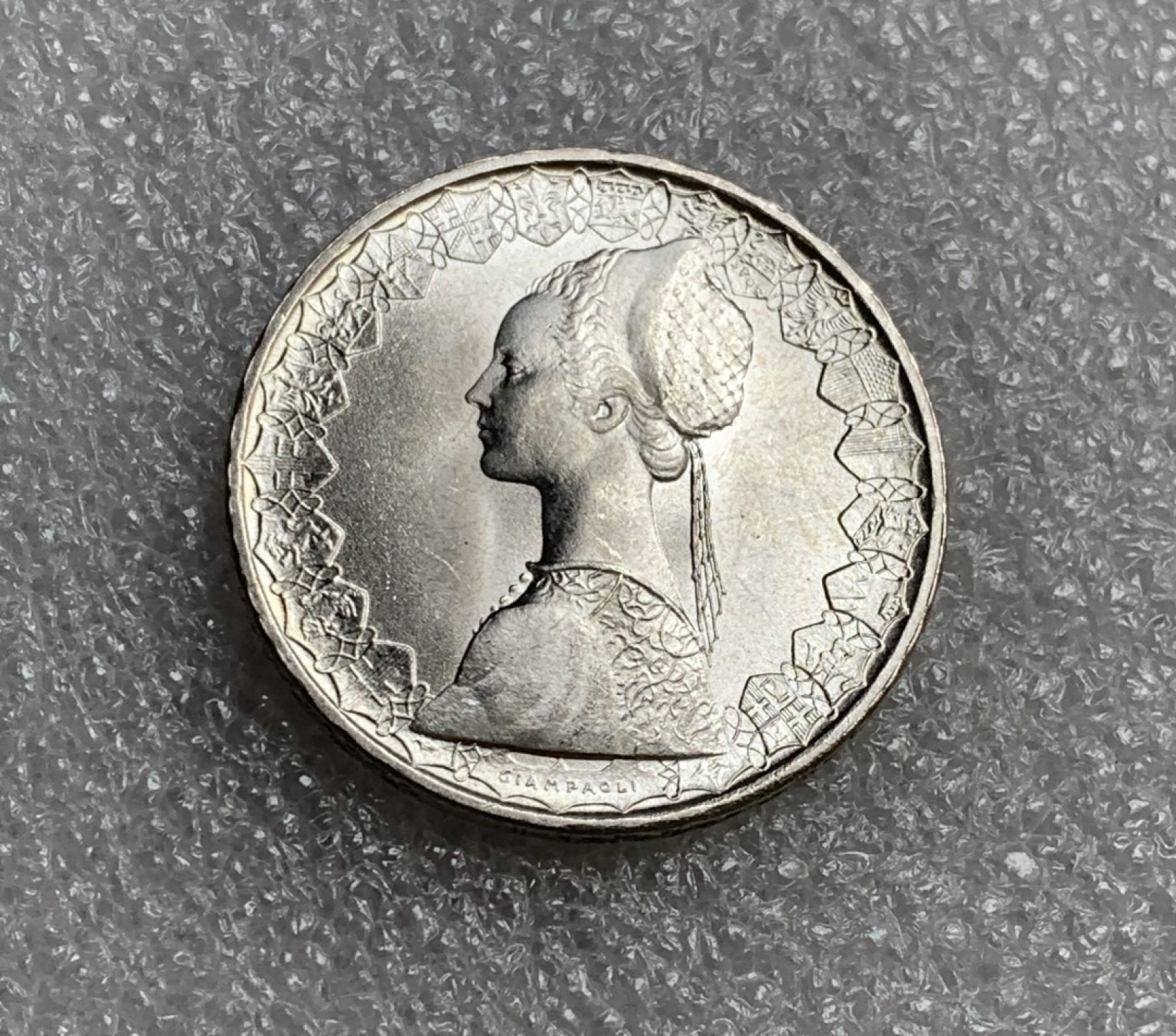 瓶子🏺第89期拍卖会 意大利帆船美女500里拉银币  原光