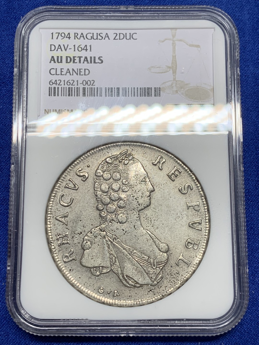 欢迎参加《竞宝斋》五一特拍-第161场-周日，周一 2场 NGC AUD 拉古萨 1794  大奶妈  高点清晰状态极佳 稀有品种