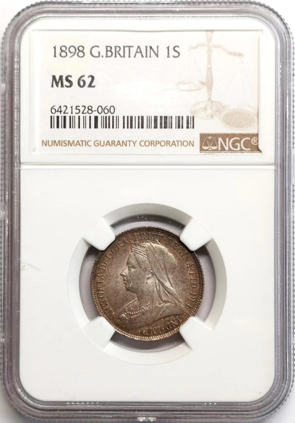 凡希社世界钱币微拍第二百三十七期 1898维多利亚批纱先令NGC-MS62