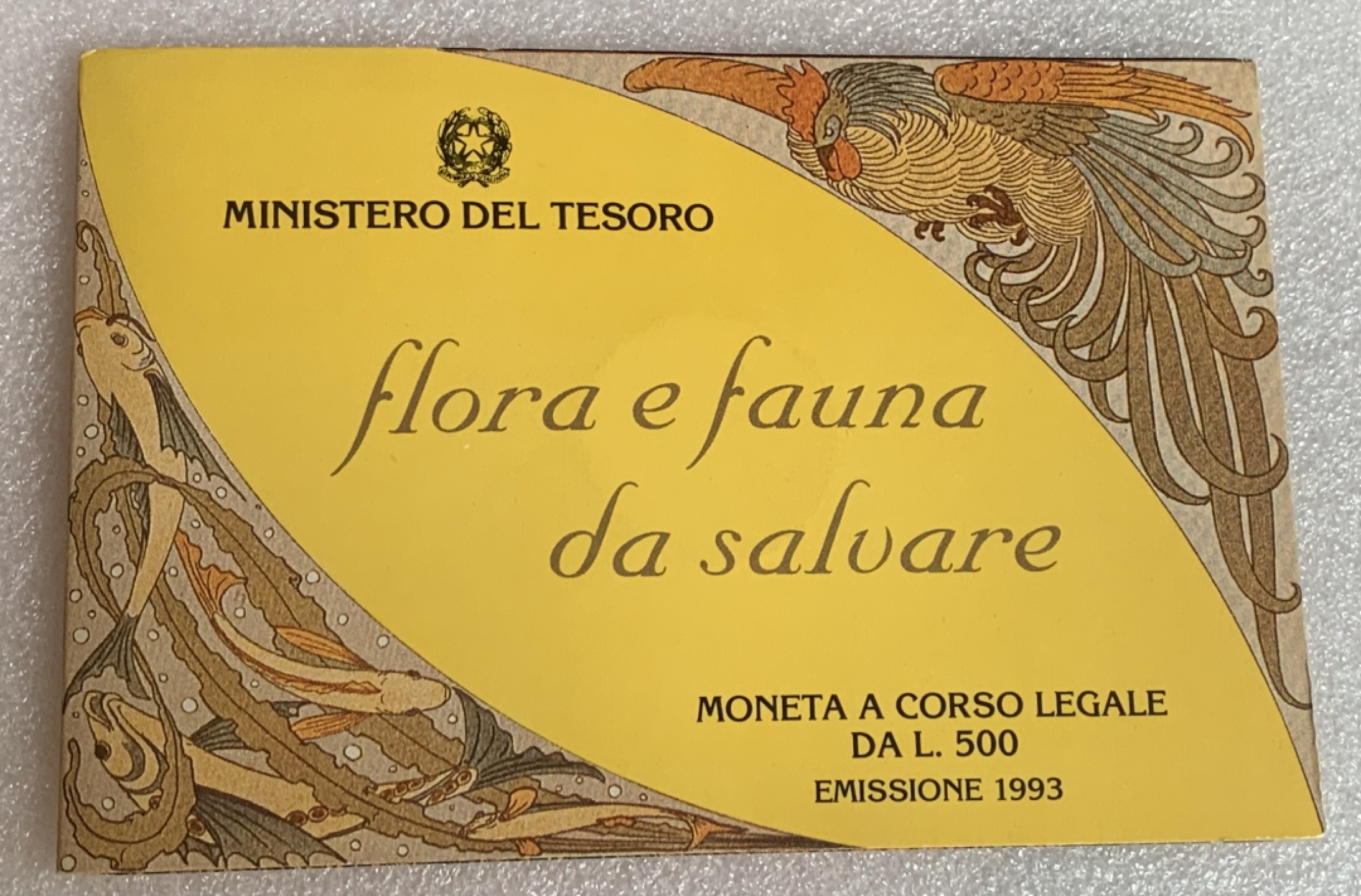 瓶子🏺第89期拍卖会 意大利1993年动植物系列500里拉女神纪念银币  原卡封