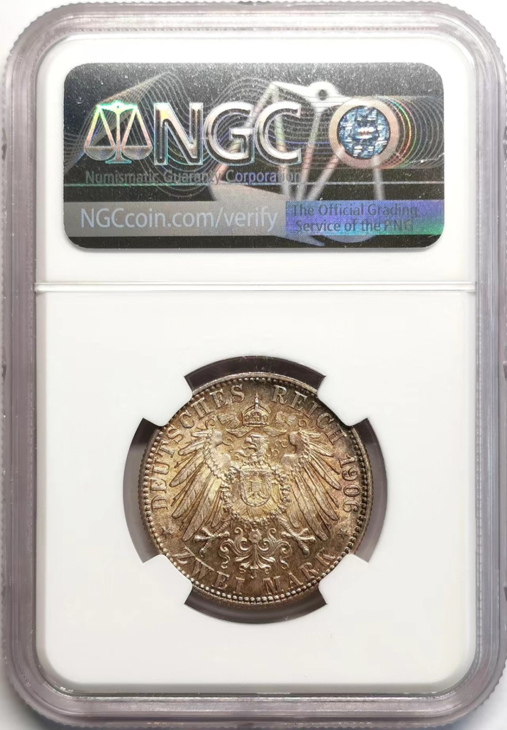 凡希社世界钱币微拍第二百三十七期 1906巴登金婚纪念2马克NGC-MS65