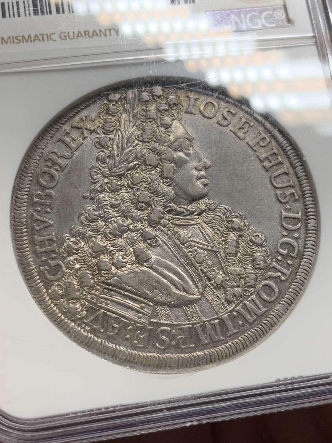 欢迎参加《竞宝斋》五一特拍-第161场-周日，周一 2场 NGC-AU58 1706年神圣罗马帝国 约瑟夫一世 泰勒大银币 细节出色 包浆完美