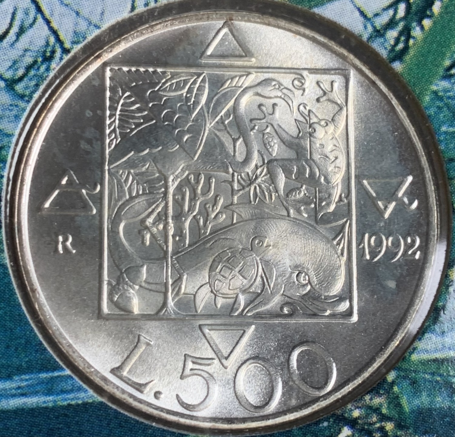 瓶子🏺第89期拍卖会 获奖币意大利1992年花神与鸟兽版纪念银币  原卡封