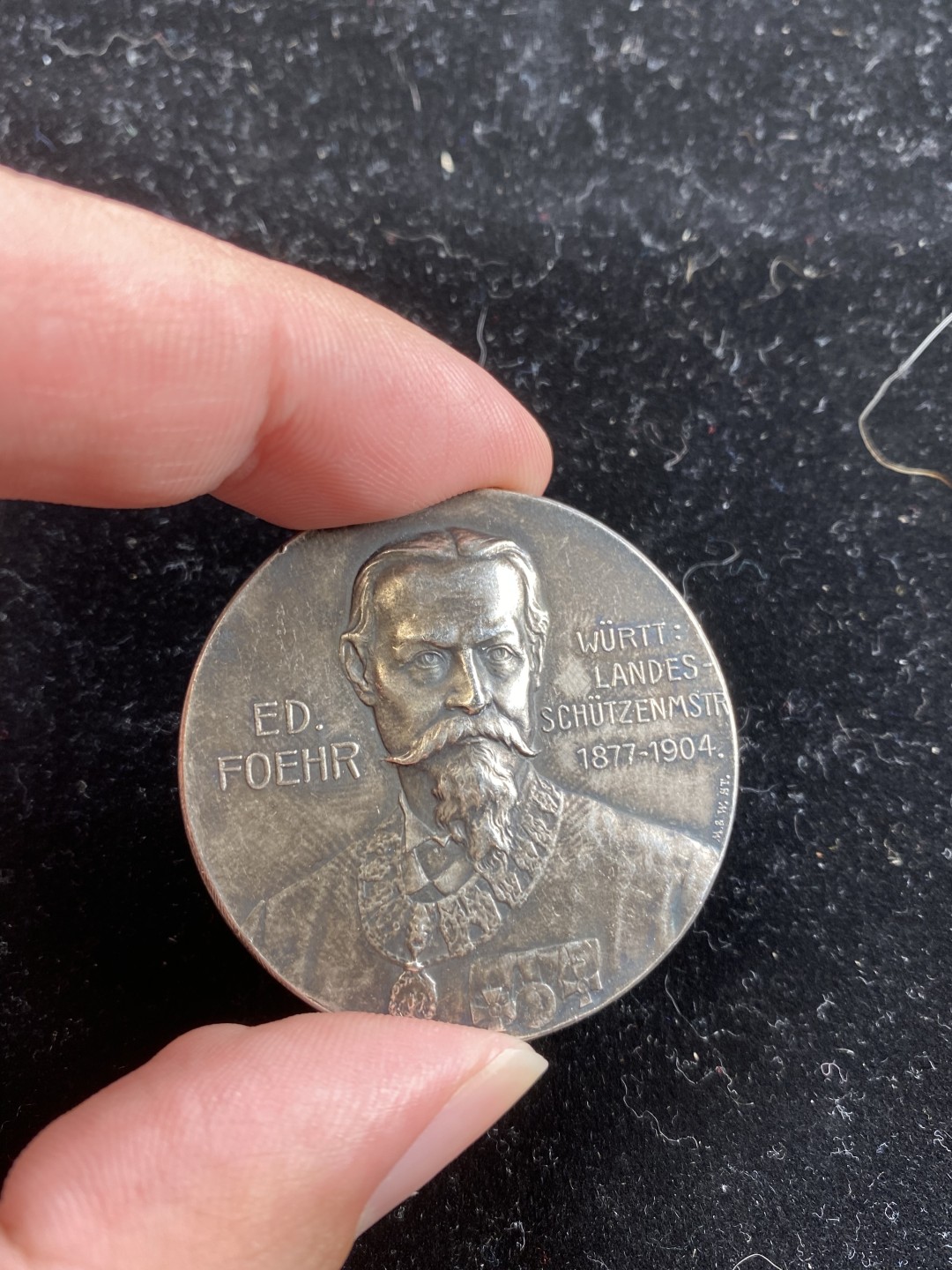 万国钱币拍卖第007期（慕尼黑第二夜） 1905年德国符腾堡射击节大银章 少见 41MM 24G