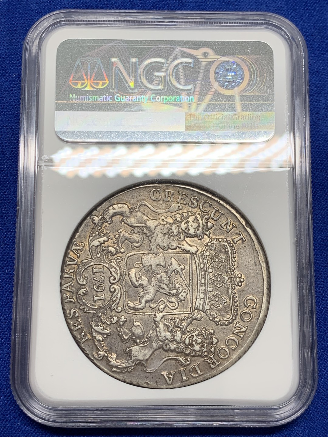 欢迎参加《竞宝斋》五一特拍-第161场-周日，周一 2场 NCG-XF45 荷兰1791/0年骑字大马剑西弗里斯兰省杜卡特大马剑银币 原味包浆