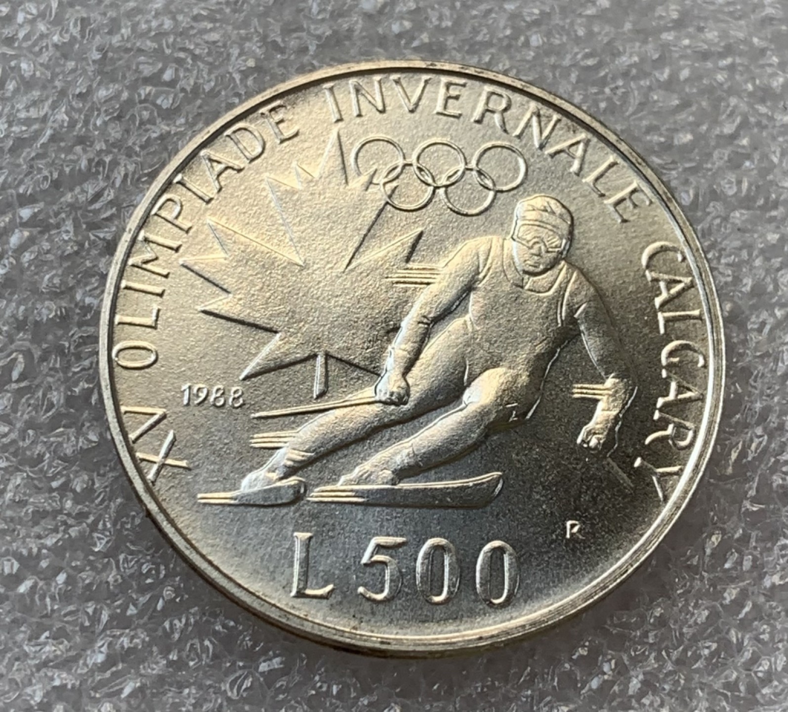 瓶子🏺第89期拍卖会 圣马力诺1988年500里拉卡尔加里冬奥会纪念银币