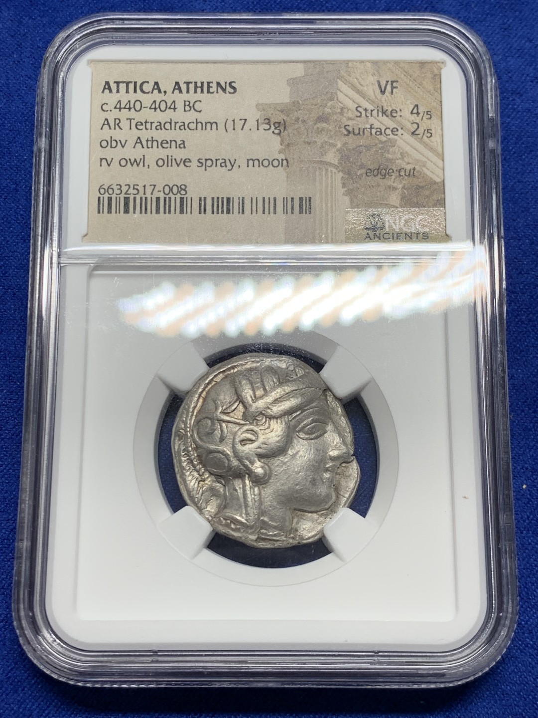 欢迎参加《竞宝斋》五一特拍-第161场-周日，周一 2场 NGC-VF 4/5- 2/5 古罗马 雅典 猫头鹰 4德大银币 经典品种