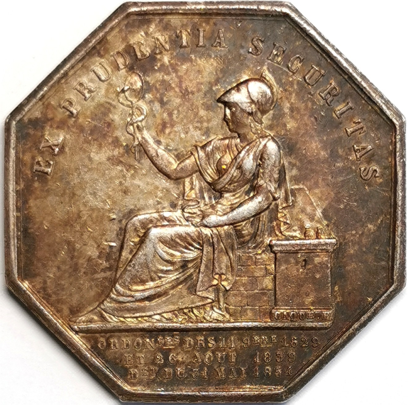 凡希社世界钱币微拍第二百三十七期 法国商业法庭八角银章AU