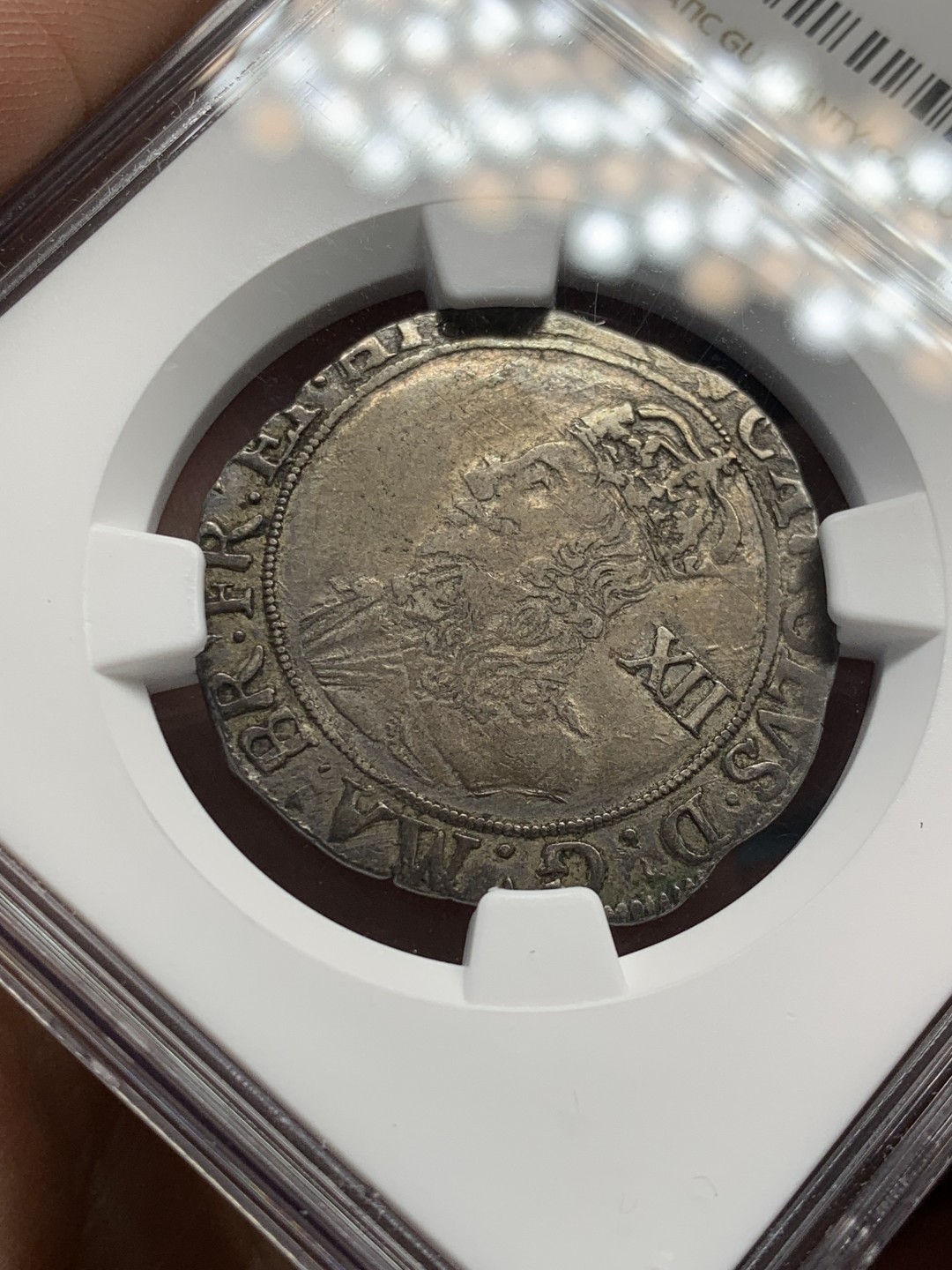 欢迎参加《竞宝斋》五一特拍-第161场-周日，周一 2场 亚军分 NGC-XF40 英格兰1632年 查理斯一世 1先令银币 少见品种