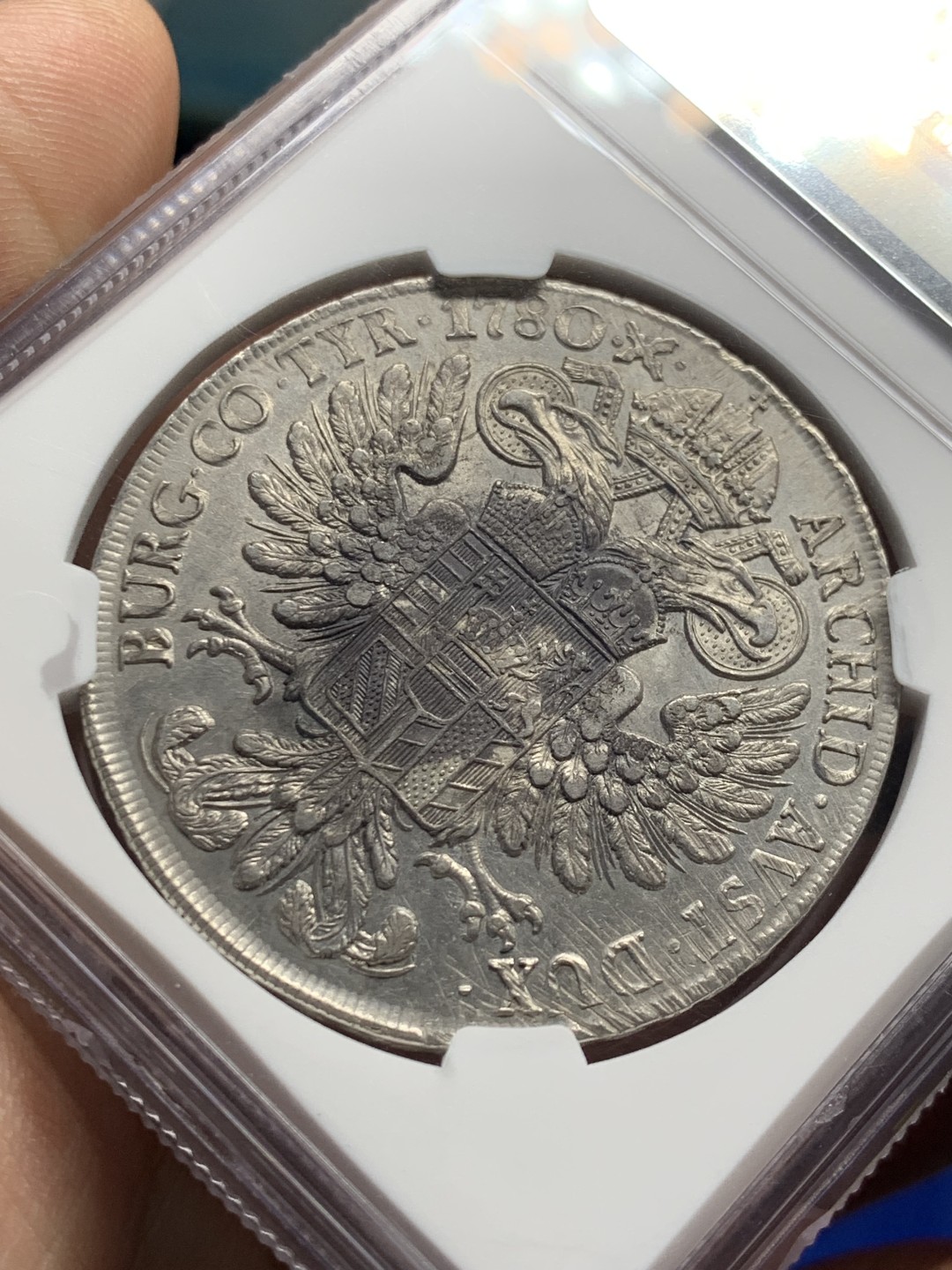 欢迎参加《竞宝斋》五一特拍-第161场-周日，周一 2场 NGC-AU58 1780 奥地利 大奶妈1泰勒银币，1817-33年威尼斯版银币，唯一亚军，原味性价比高