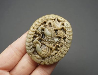 玉石翡翠玛瑙｜拍卖专场 地方玉龙牌 挂件