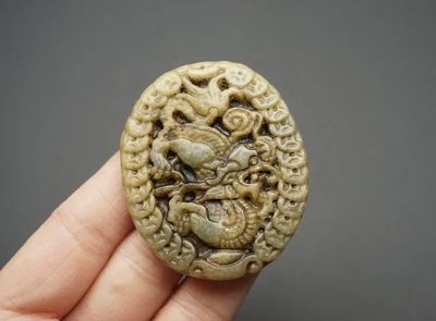 玉石翡翠玛瑙｜拍卖专场 - 地方玉龙牌 挂件