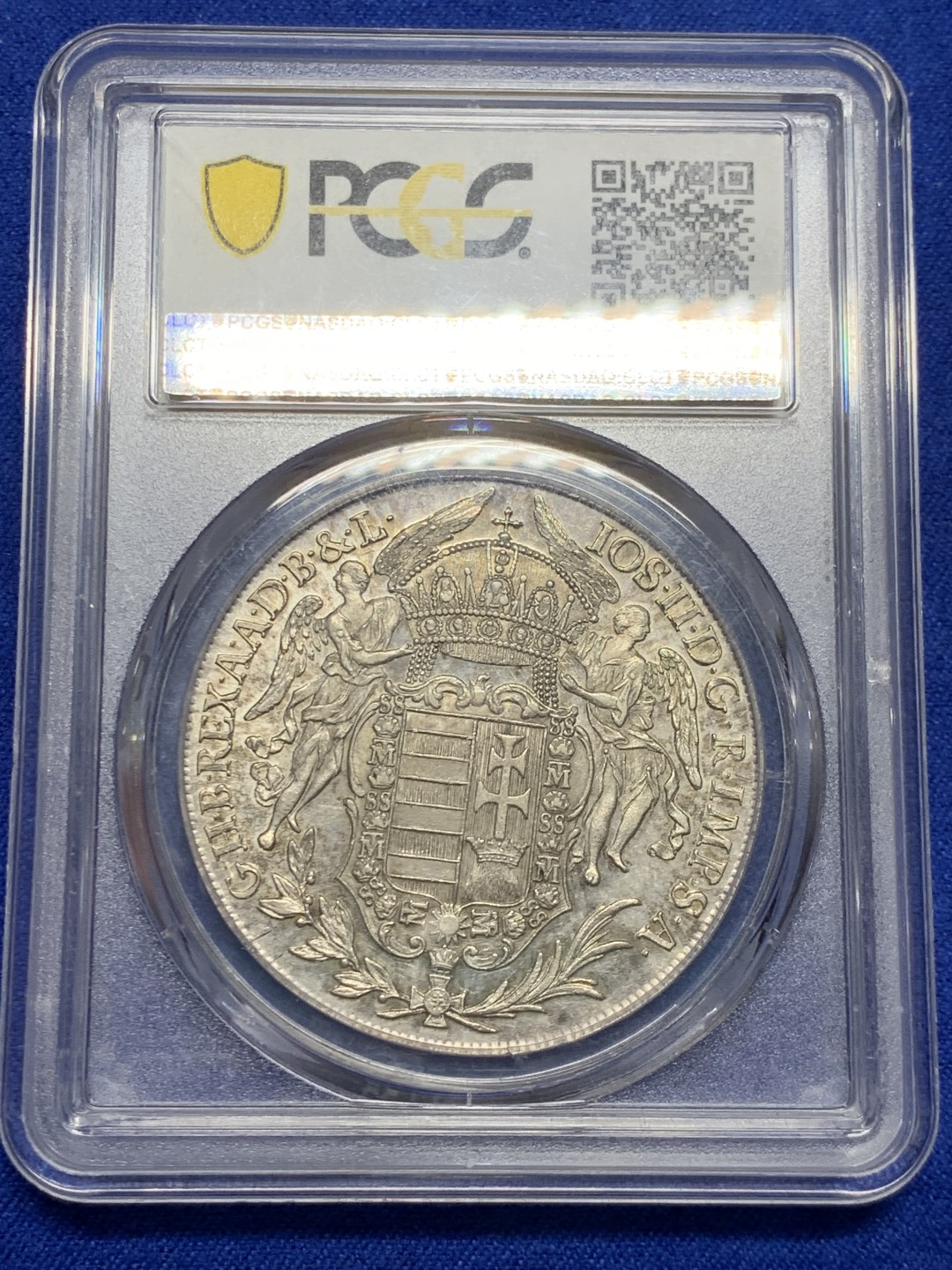 欢迎参加《竞宝斋》五一特拍-第161场-周日，周一 2场 PCGS-MS63 1783年神圣罗马帝国匈牙利圣母抱婴泰勒 热门品种，淡金包浆，全币深打，没有减重痕，极为难得。亚军分，上面只有一个63+