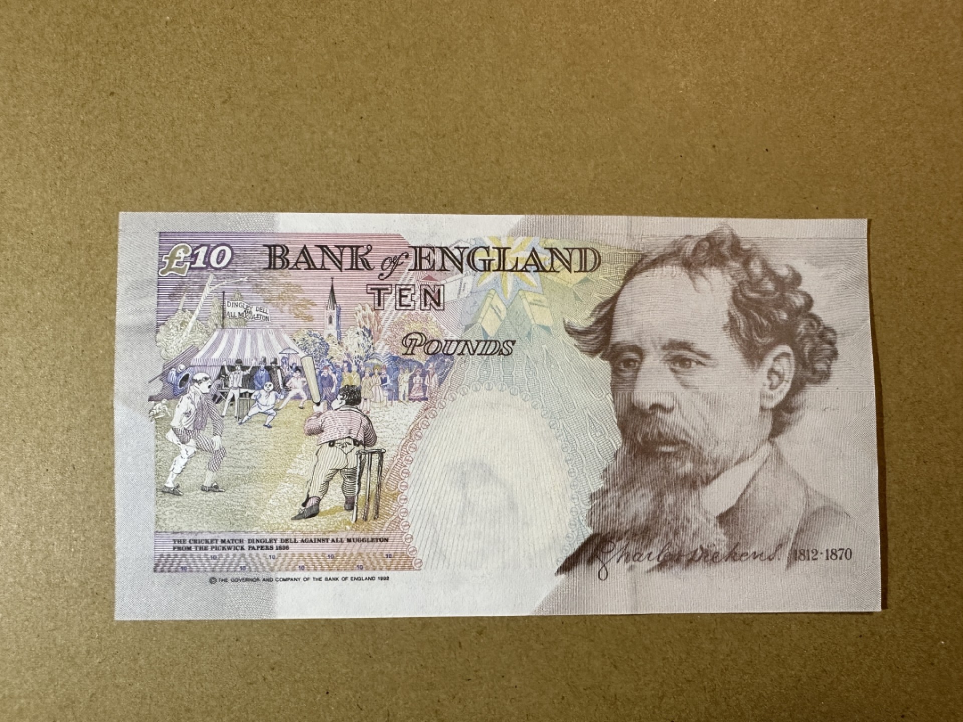 《张总和朋友们收藏》五一特别场——外币精品场 英格兰10镑 UNC E序列皇冠版