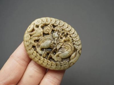 玉石翡翠玛瑙｜拍卖专场 地方玉龙牌 挂件