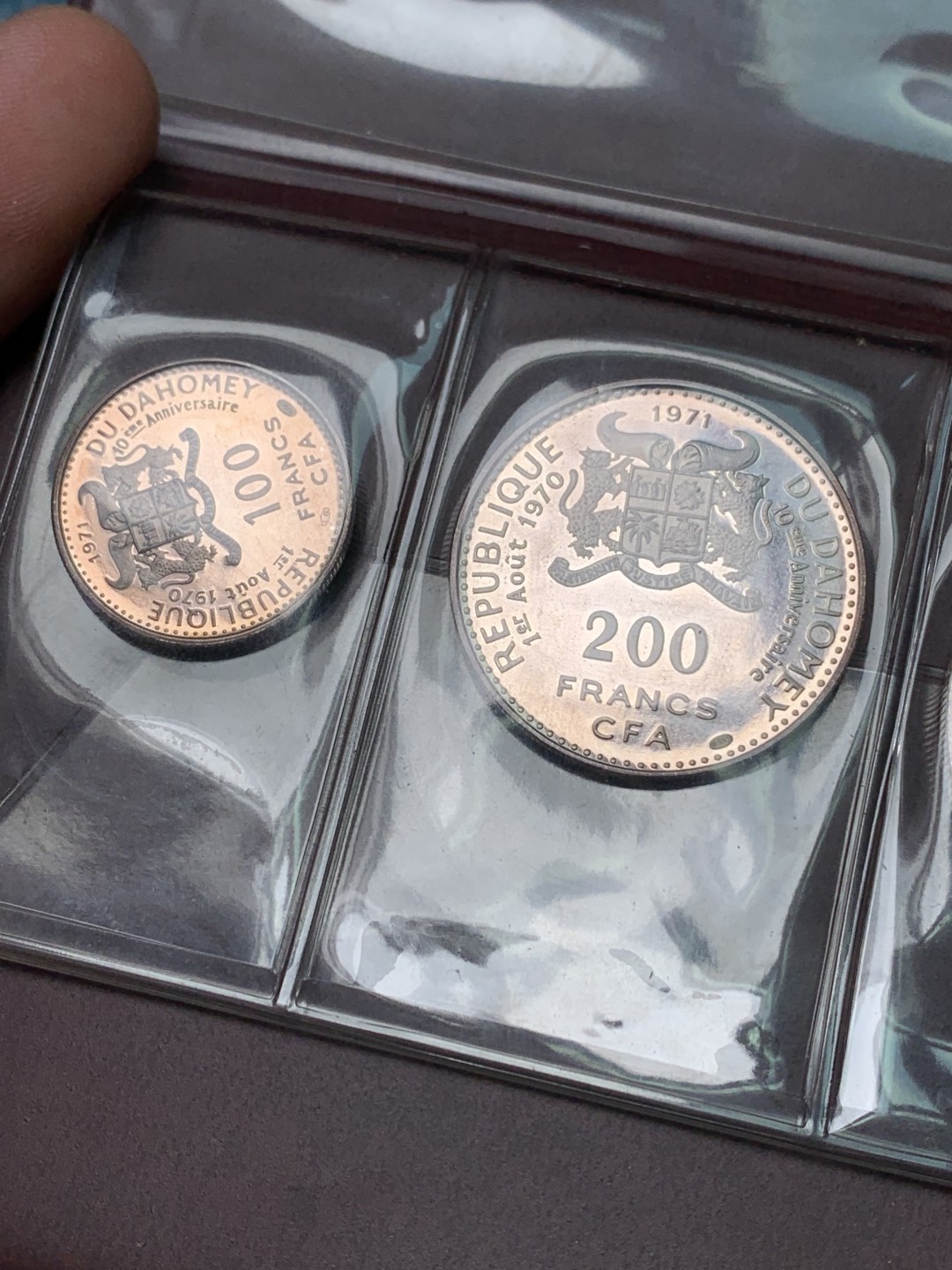 欢迎参加《竞宝斋》五一特拍-第161场-周日，周一 2场 达荷美 1971年（大钱包-奶妈）精制 全银 套币