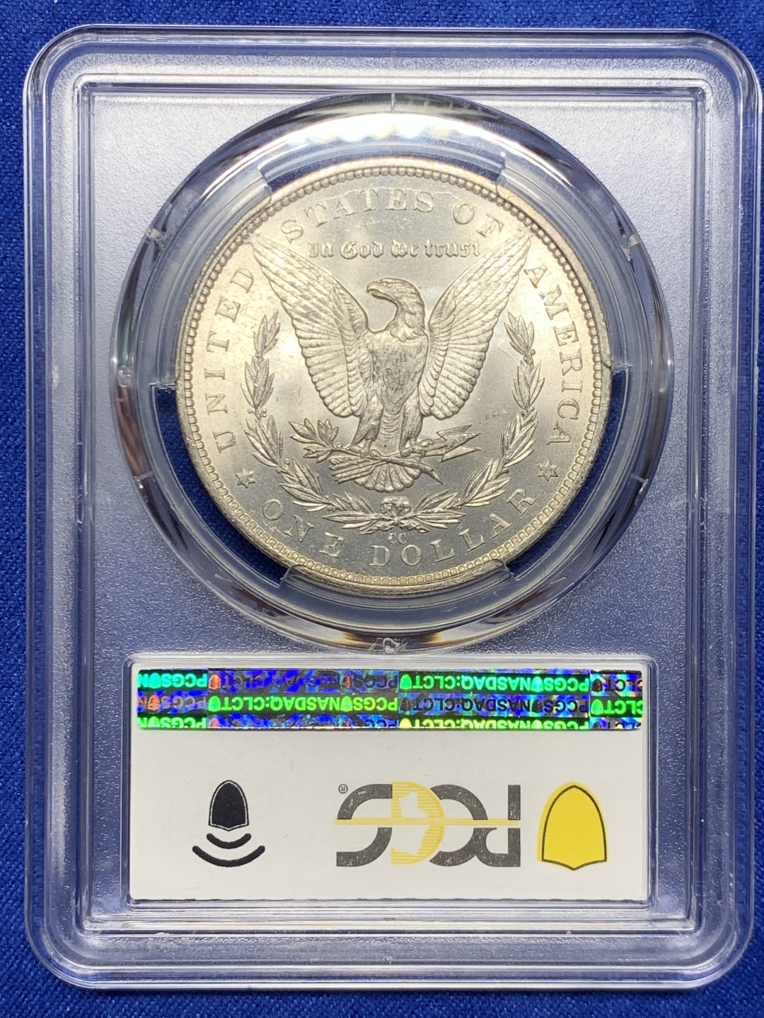 欢迎参加《竞宝斋》五一特拍-第161场-周日，周一 2场 PCGS-MS64 美国 1883年 卡森厂 一美元 摩根币 少见卡森厂，五彩包浆 ，鹰面转光 摩根党必备