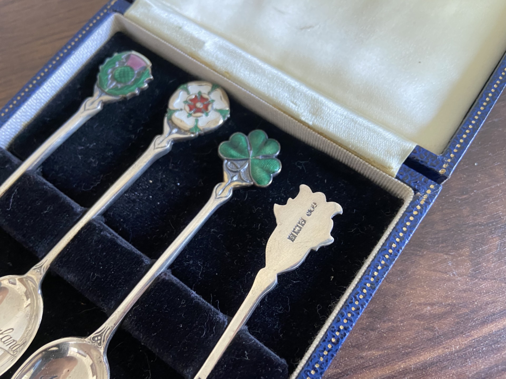 全场0起0押金！大陆勋赏俱乐部第二期拍卖 （代拍）英国谢菲尔德珐琅纯银勺子一套 第二组