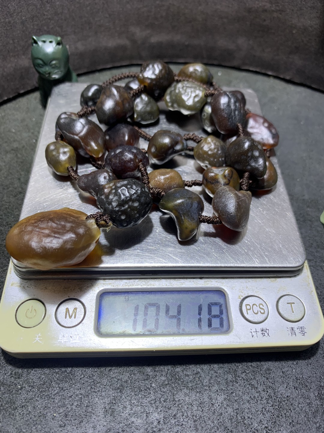 放一条福利！精美天然戈壁墨色玛瑙原石项链一条，