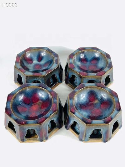 旧藏●精美钧窑窑变釉砚台四个 旧藏●精美钧窑窑变釉砚台四个