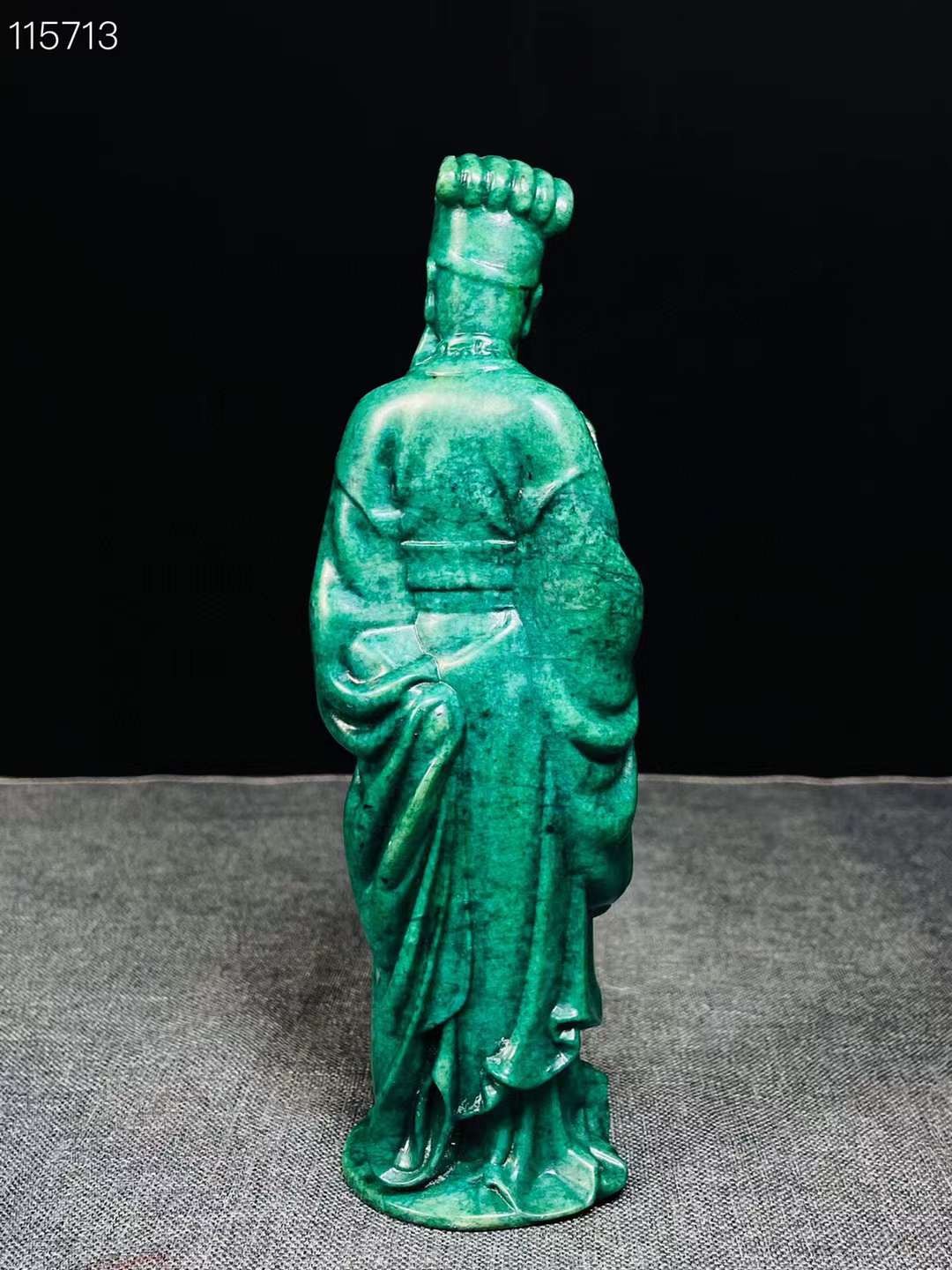 旧藏●精品高古玉精雕诸葛亮摆件