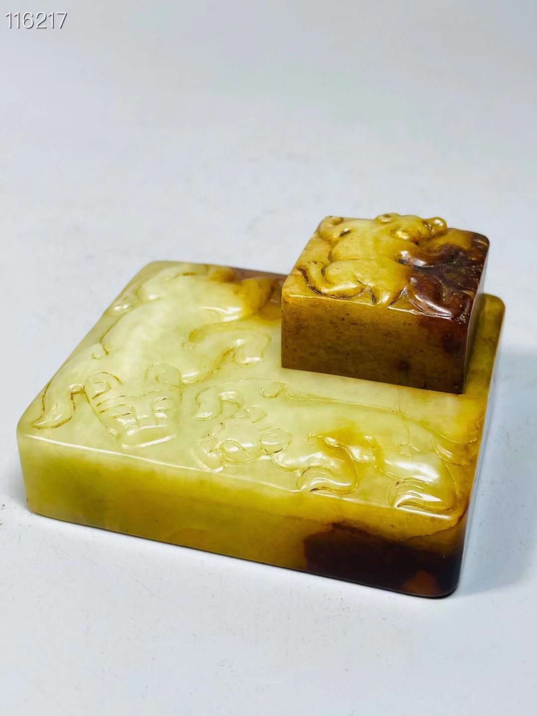 旧藏●精品和田玉精雕组合印章