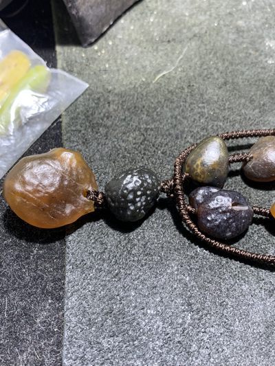 放一条福利！精美天然戈壁墨色玛瑙原石项链一条， 放一条福利！精美天然戈壁墨色玛瑙原石项链一条，