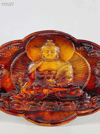 旧藏●精美和田玉精雕佛牌 旧藏●精美和田玉精雕佛牌