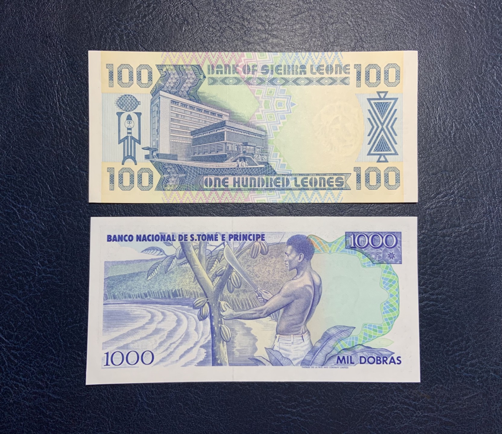 收藏联盟Quantum Auction 第255期拍卖  塞拉利昂1989年100里昂和圣多美和普林西比1989年1000元 品相全新UNC