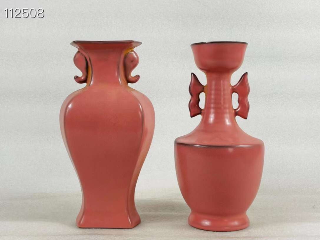 旧藏●精美汝窑红釉赏瓶4个（单个售价）