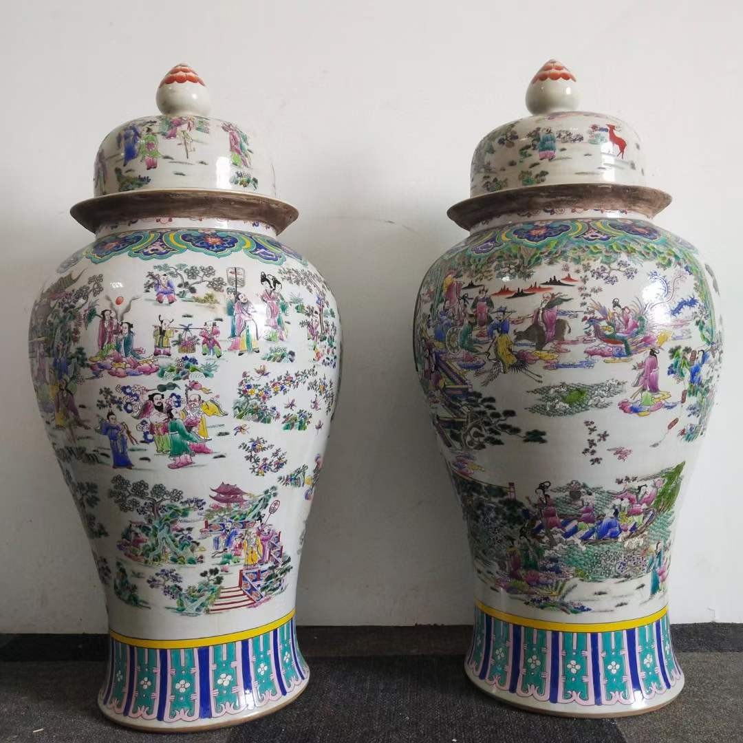 大清康熙年制粉彩八仙图将军罐瓶装玫瑰陈皮老白茶- 亚太艺术品- 亚太