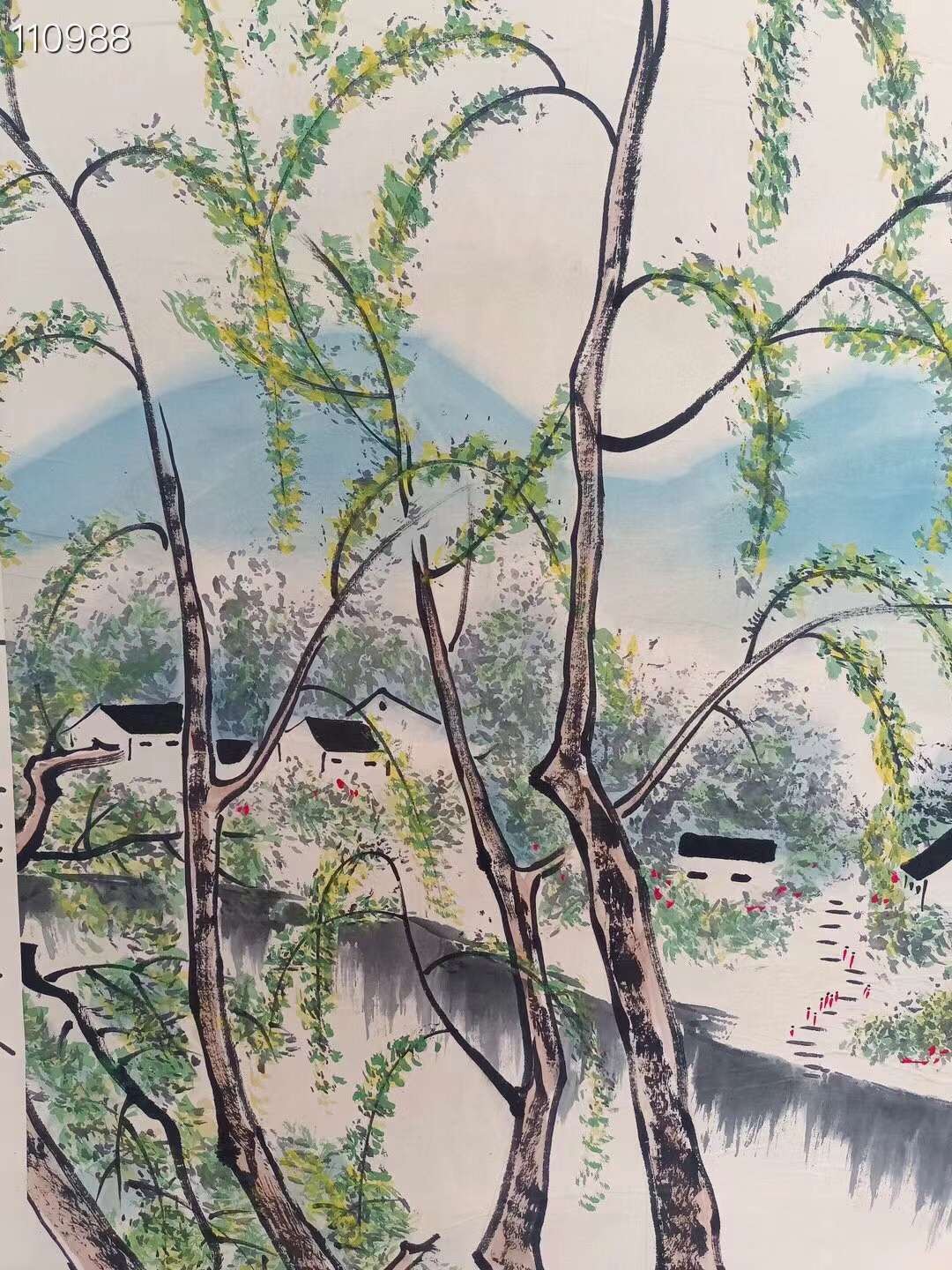 吴冠中手绘双边风景图