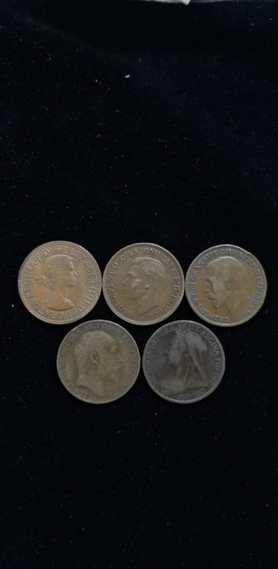 普质币精选（五一快乐） - 英国老1便士一组（伊2，乔6，乔5，爱七，维多利亚）