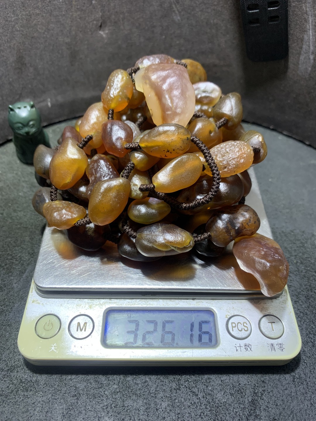 放一条福利！精美天然戈壁酒红色玛瑙原石项链三条，