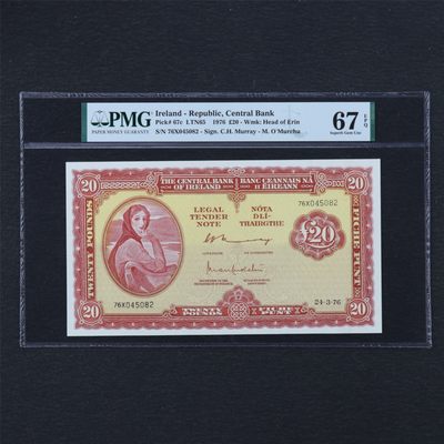 【亘邦集藏】 第158期拍卖 - 【冠军分】1976年 爱尔兰20镑 PMG 67EPQ 76X045082