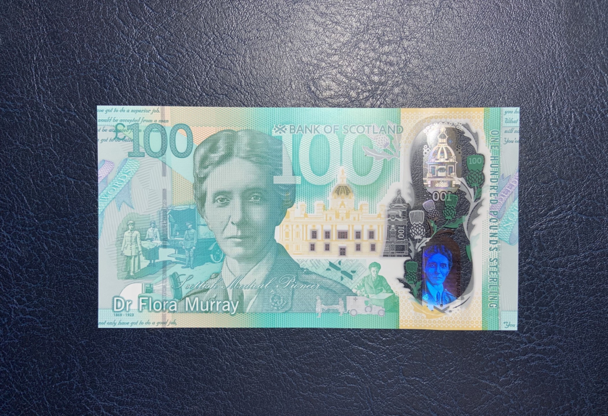 收藏联盟Quantum Auction 第255期拍卖  苏格兰银行2021年100镑 品相全新UNC 苏格兰女性医学先驱 莫雷博士