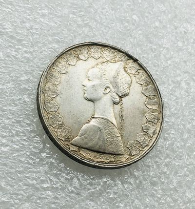 斋古钱币第六期世界钱币，全场包邮 - 意大利1960年帆船少女500里拉银币 11克 835银