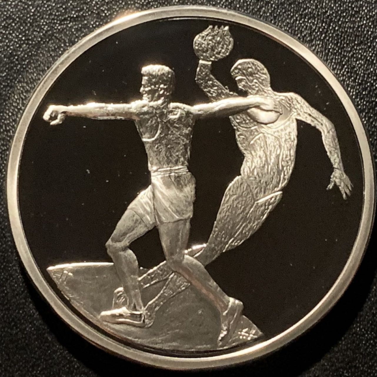 紫瑗钱币——第281期拍卖 希腊 2003年 雅典奥运会 古代和现代铁饼运动员 10欧元 34克 0.925银 精制