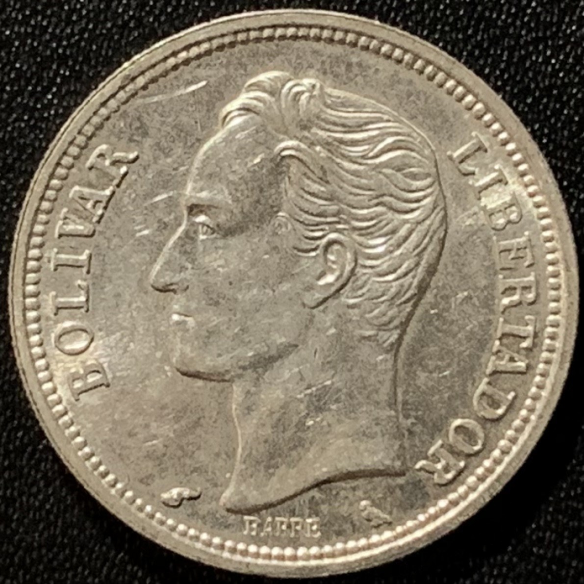 紫瑗钱币——第281期拍卖 委内瑞拉 1965年 1玻利瓦尔 5克 0.835银 UNC