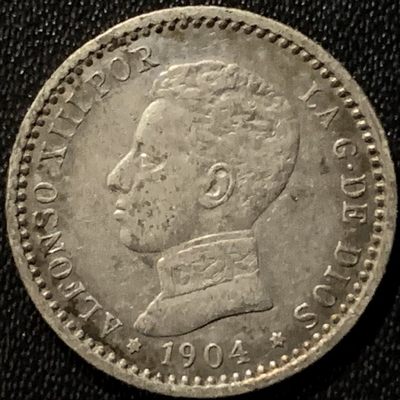 紫瑗钱币——第265期拍卖 - 西班牙 1904年 阿方索十三世 少年头 50分 2.5克 0.835银