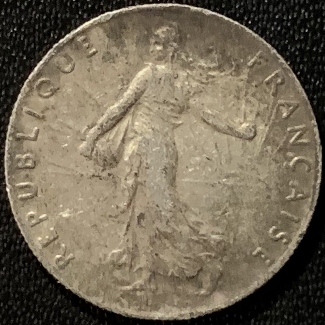 紫瑗钱币——第281期拍卖 法国 1916年 播种女神 50分 2.5克 0.835银