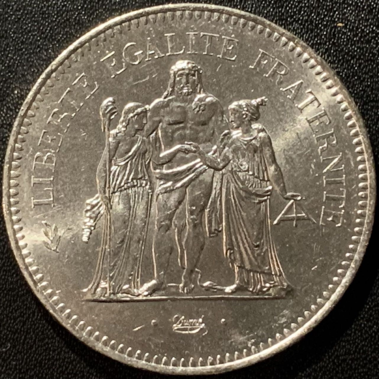 紫瑗钱币——第281期拍卖 法国 1974年 大力神 50法郎 30克 0.9银 UNC