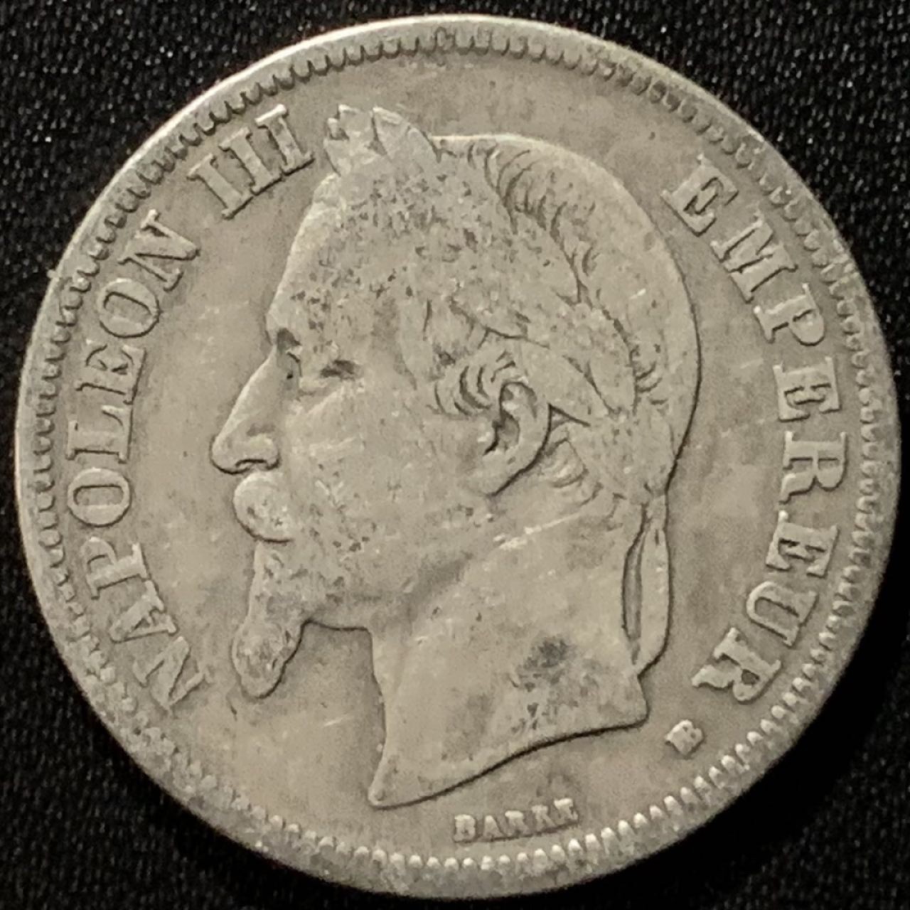 紫瑗钱币——第265期拍卖 法国 1866年 BB版 拿破仑三世 2法郎 10克 0.835银